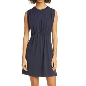ATM Anthony Thomas Melillo Gathered Stretch Pima Cotton Jersey Mini Dress Blue